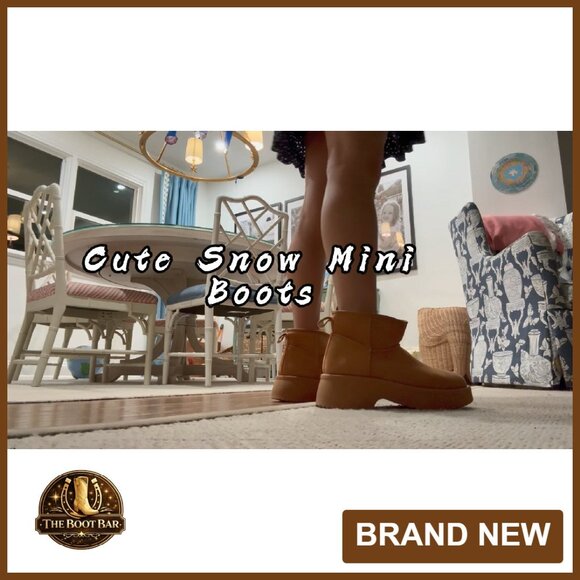 Women's Winter Ankle Boots Platform Suede Snow Booties Fur Lined Waterproof - Picture 8 of 8